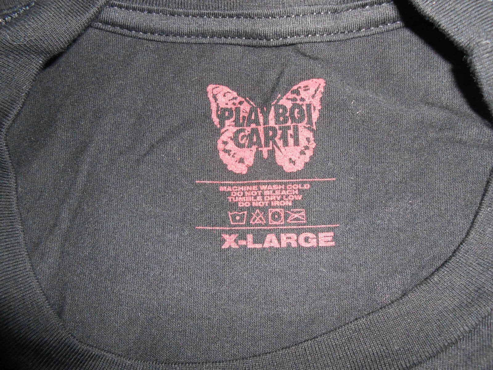 NEW SIZE X LARGE PLAYBOI CARTI BLACK T-SHIRT BUTTERFLY SKELETON 2017 TOUR RARE gallery