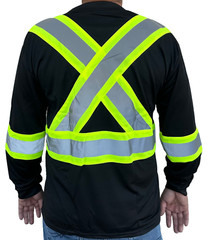 Black High Visibility Safety Shirt Choose size