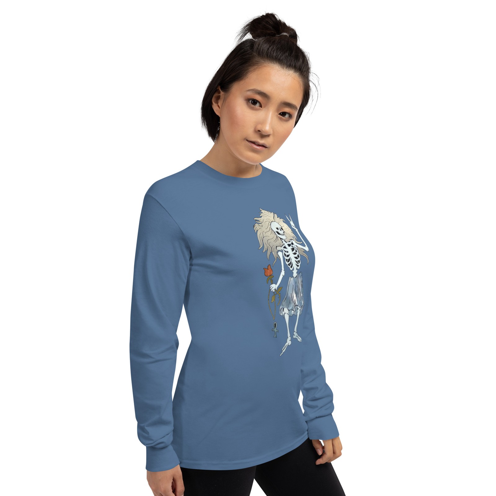 Jerry Garcia Rosebud Skeleton Grateful Dead Gildan Unisex long sleeve tee gallery