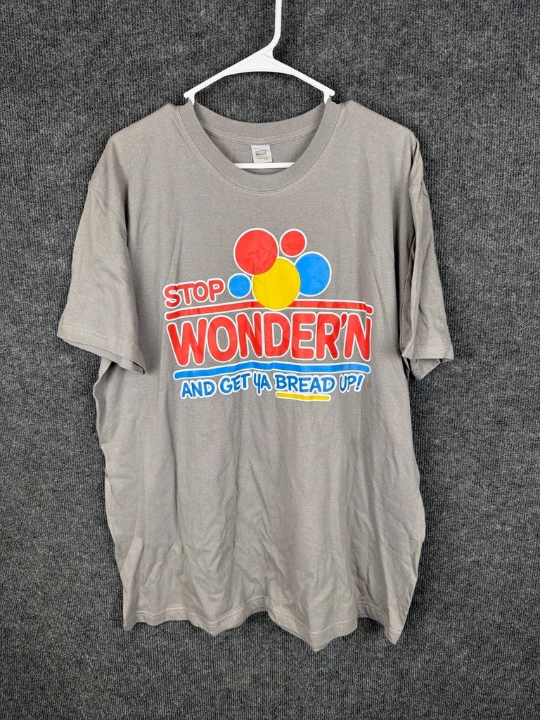 Digiprint Apparel Mens Extra Large XL Gray Stop Wondern Get Ya Bread Up Shirt gallery