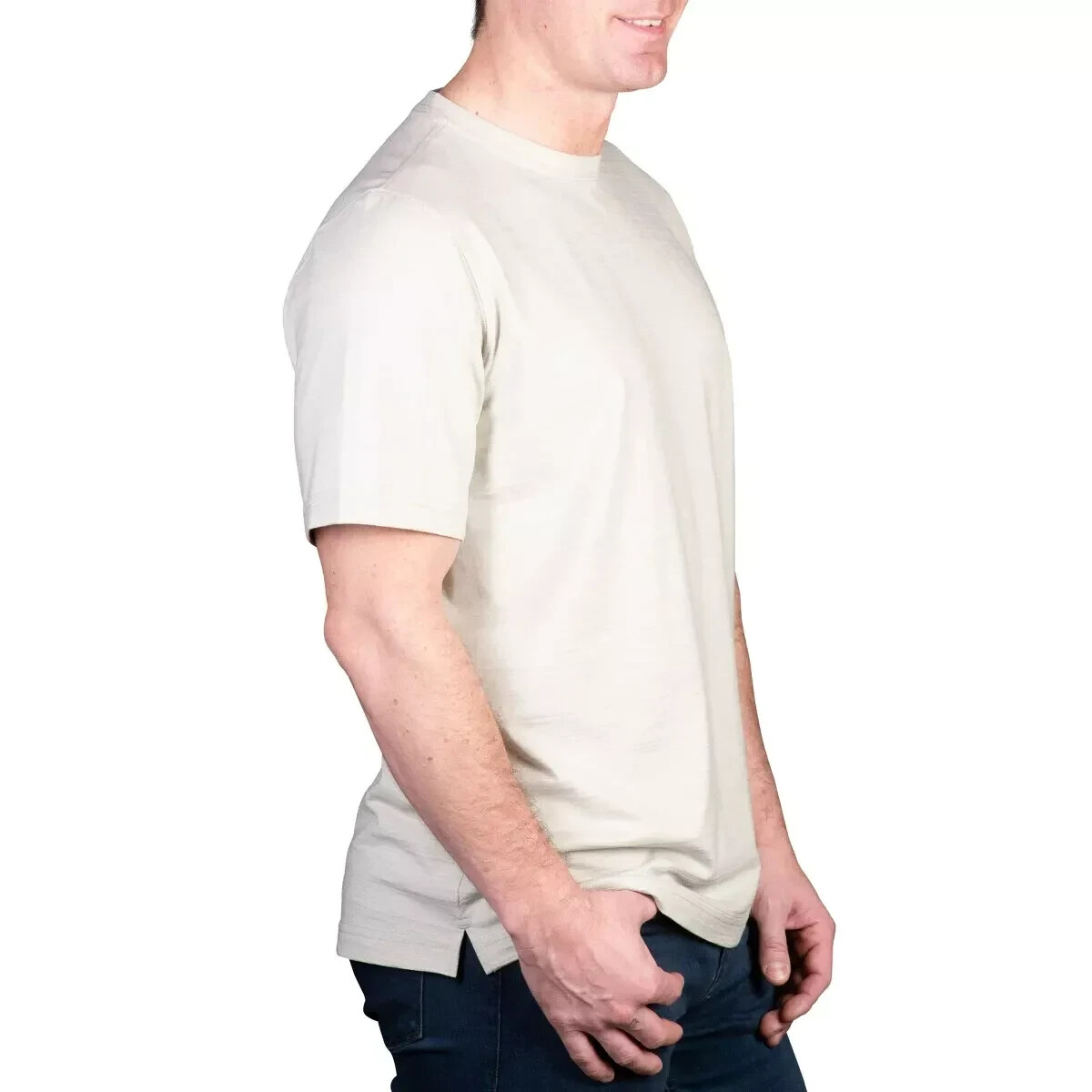 Kirkland Signature Men’s Pima Cotton Slub Tee, Tan, Size S gallery