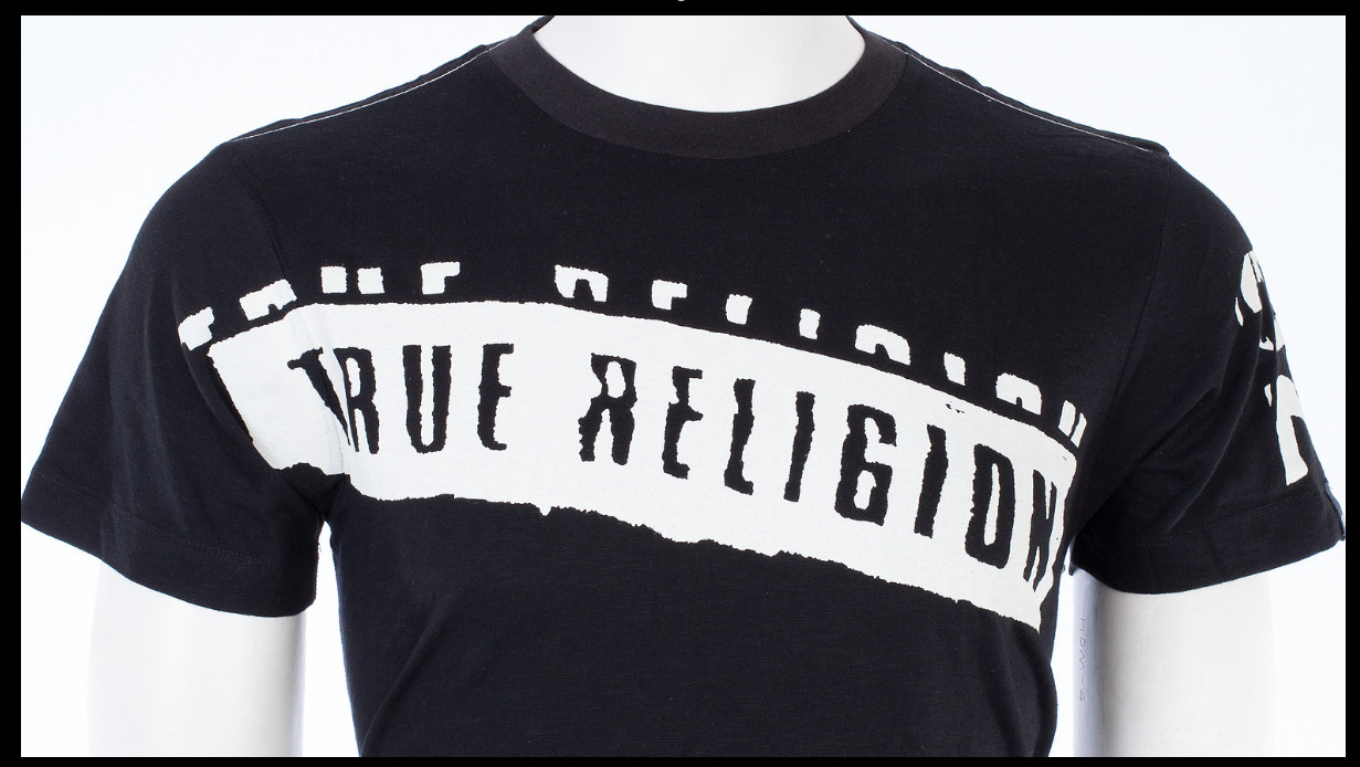$69 TRUE RELIGION Black STENCEL Short Sleeve Graphic T-shirt NWT gallery