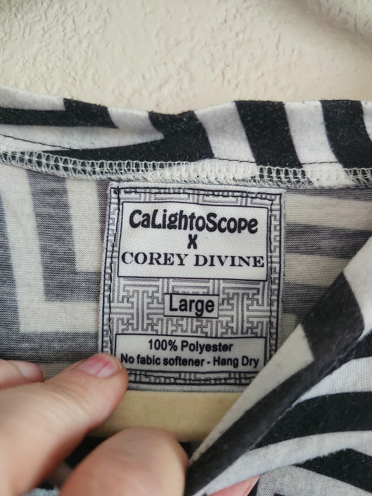 CaLightoScope x Corey Divine Op Art Psychedelic Sublimation Tee Size Large gallery