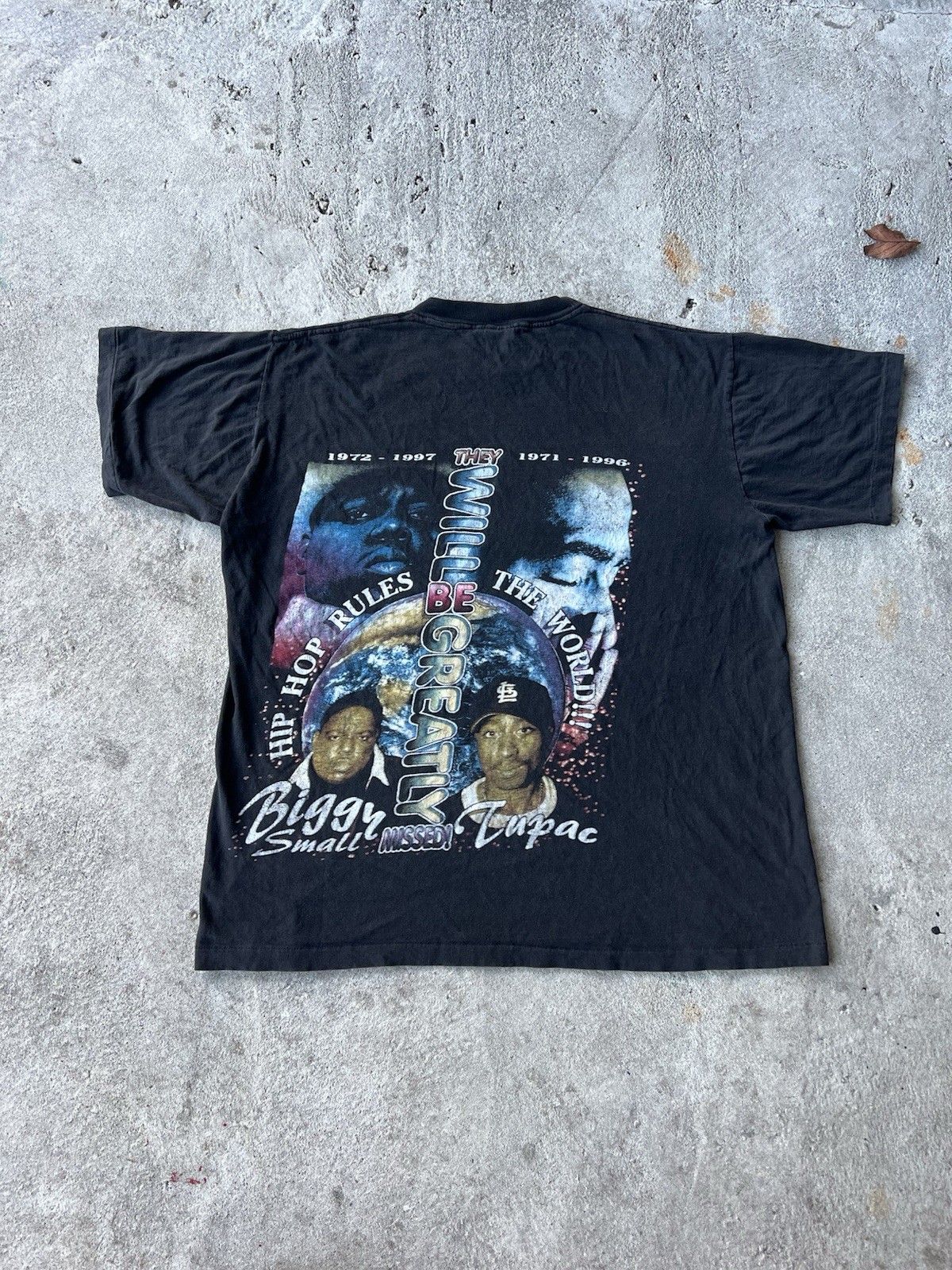 Vintage 90s black Tupac And Biggie Stop The Violence Rap Tee Single Stitch gallery