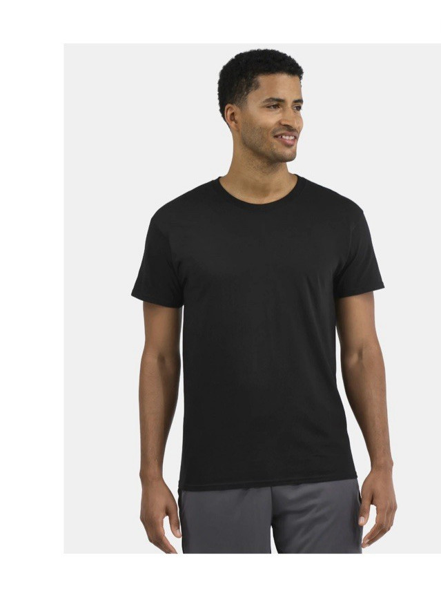 Athletic Works Men’s Black Short Sleeve Cotton T-Shirt Size XL (46-48) NEW