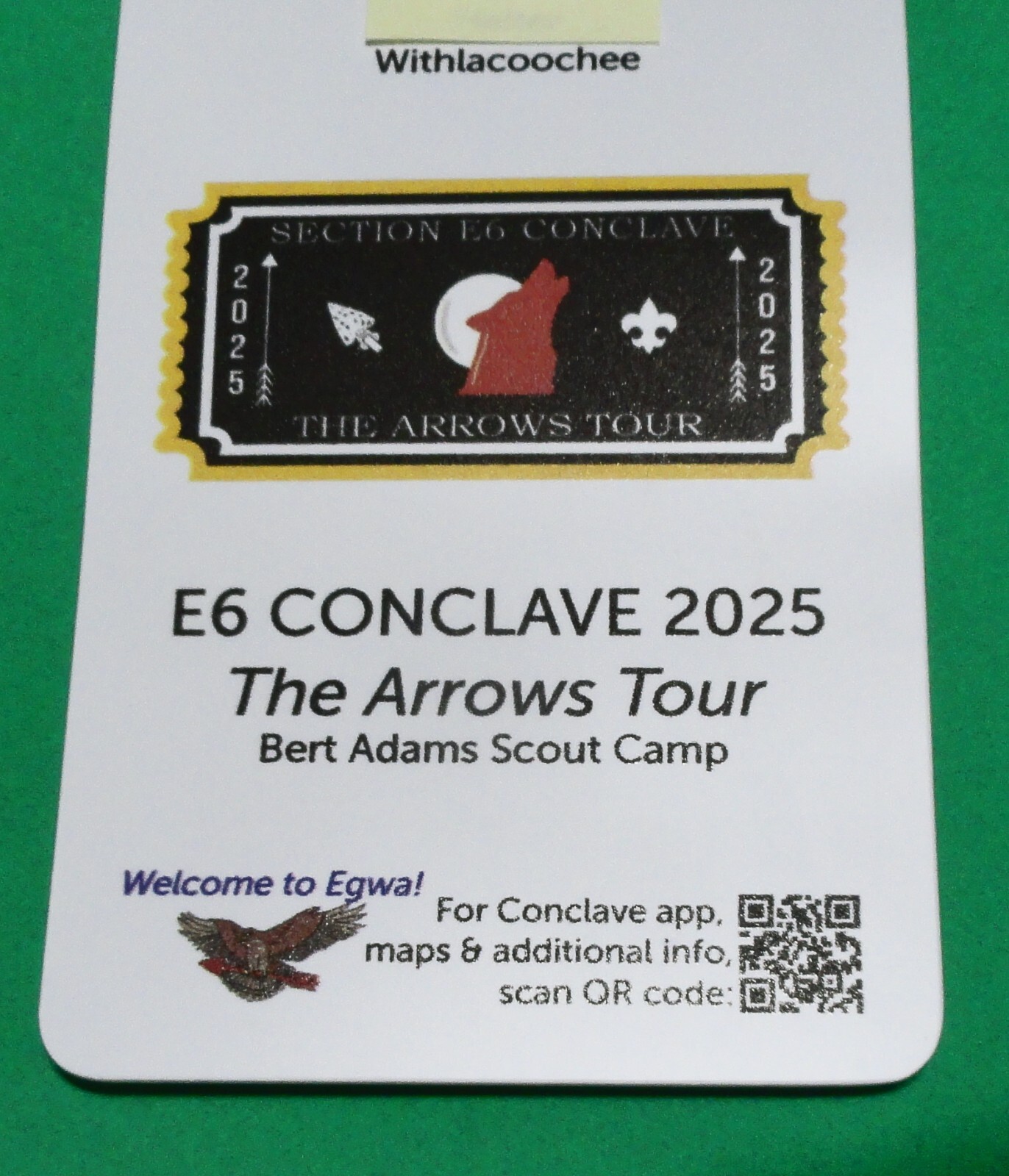 2025 OA Section E6  Conclave: OFFICIAL ID Badge with Lanyard