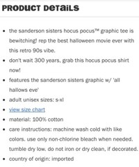 Sanderson Sisters Hocus Pocus™ graphic tee size medium “All Hallows Eve” t-shirt