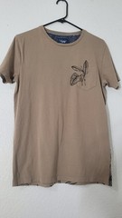 Craft & Flow Crew Neck Graphic Tee Size S Color Taupe