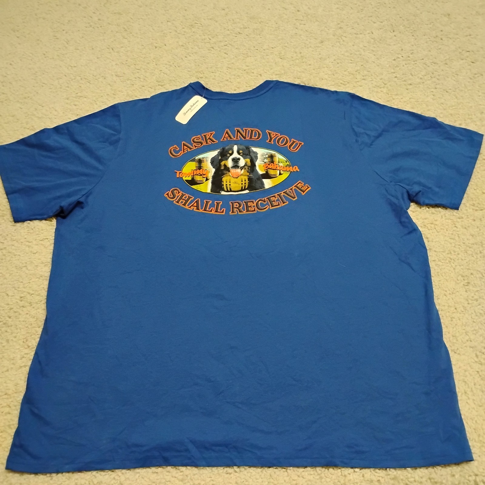 Tommy Bahama Shirt Mens 3XLT Tall Blue Cask Dog Beach Casual Tee Fishing Outdoor gallery