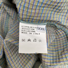 NWT Ribbed Knit Tee Colorful Striped Mock Neck Shirt Made In Italy Mens Medium