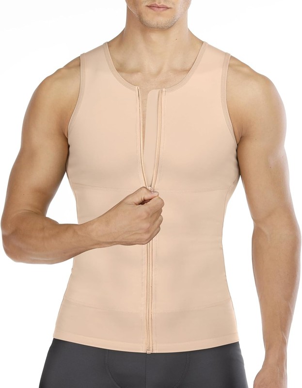 Men's Compression Tank Top Slimming Body Shaper Undershirt with Zipper gallery