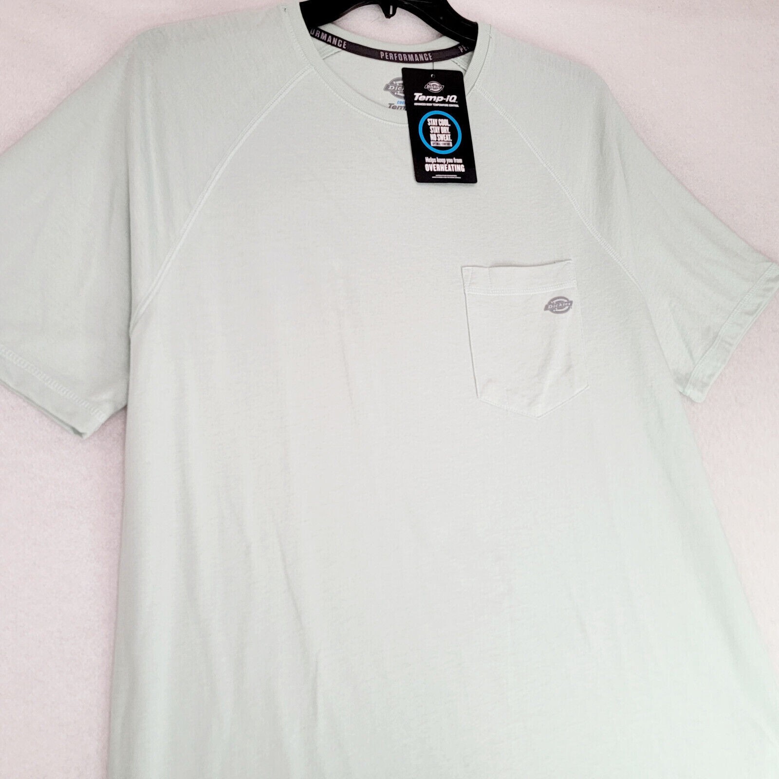 DICKIES Shirt Mens LARGE L GREEN WORK WEAR Light Fast Dry POCKET TEE UV 30 NWT B gallery