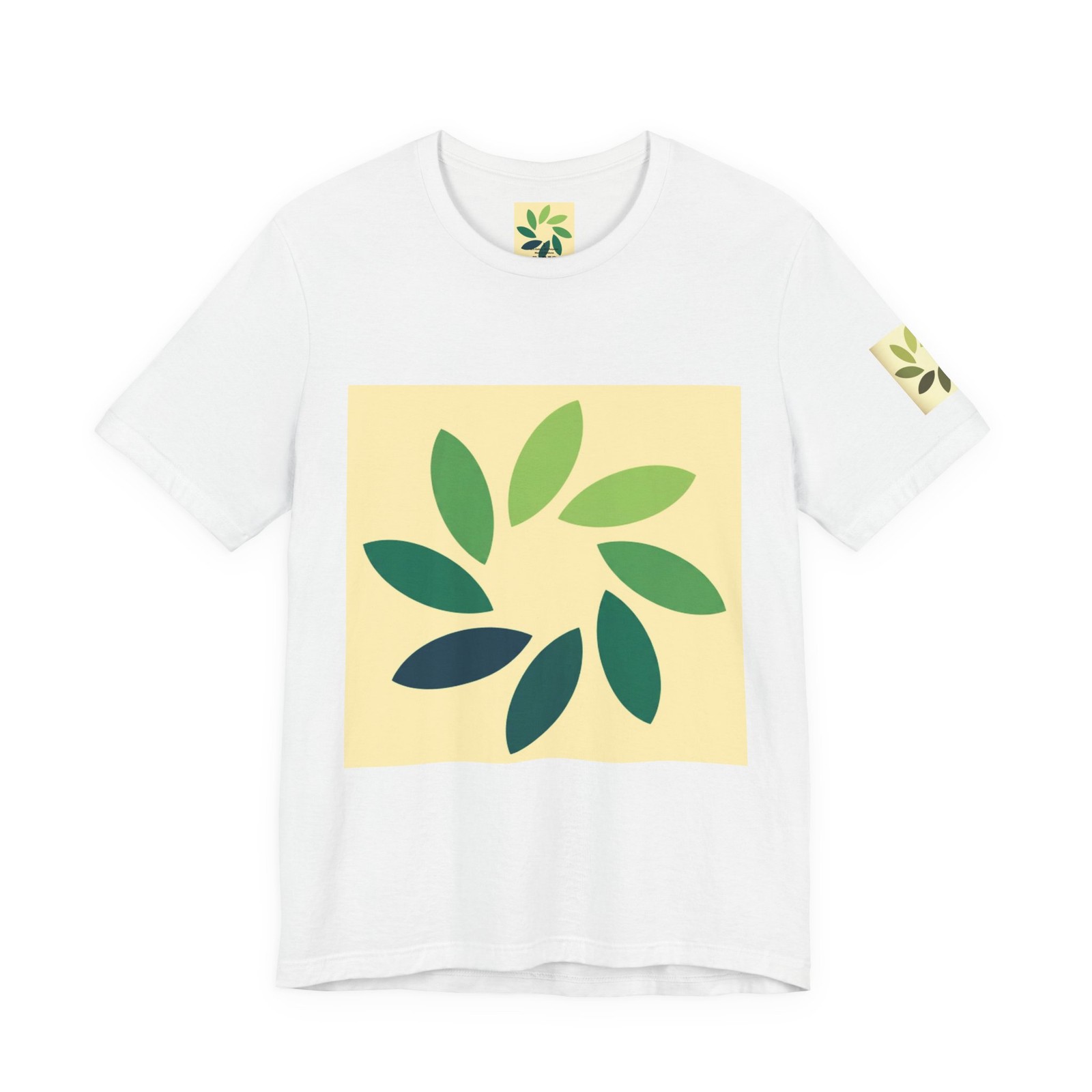Green Leaf Wreath T-Shirt | Minimal Botanical Tee