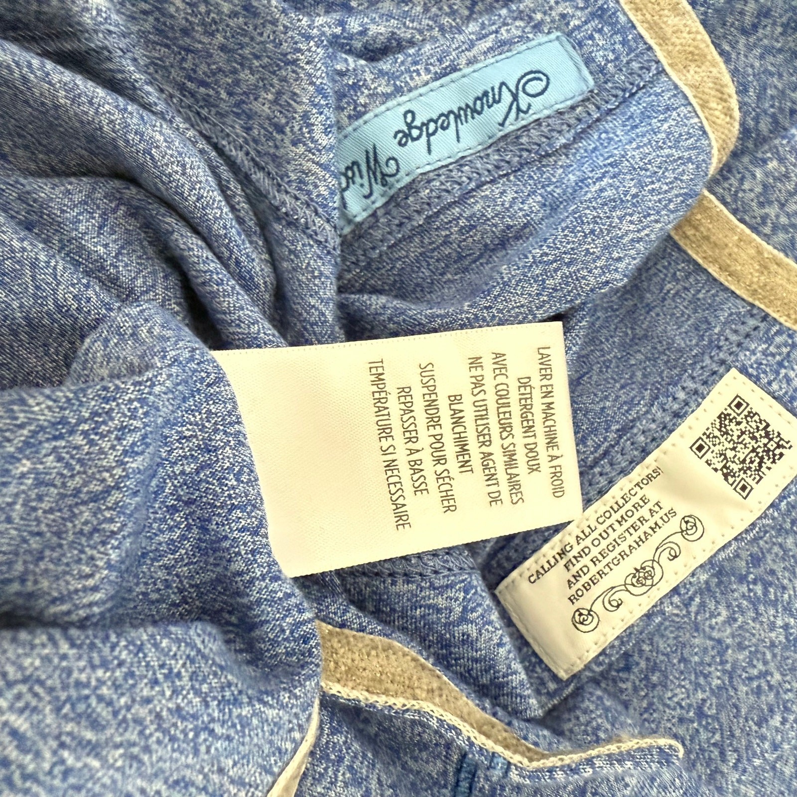Robert Graham Long Sleeve Crew Neck T-Shirt BURSNELL Heather Light Blue M gallery