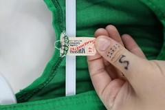 Vintage 50s Mens 44 Distressed Rayon Pol Man Basketball Jersey Kelly Green USA