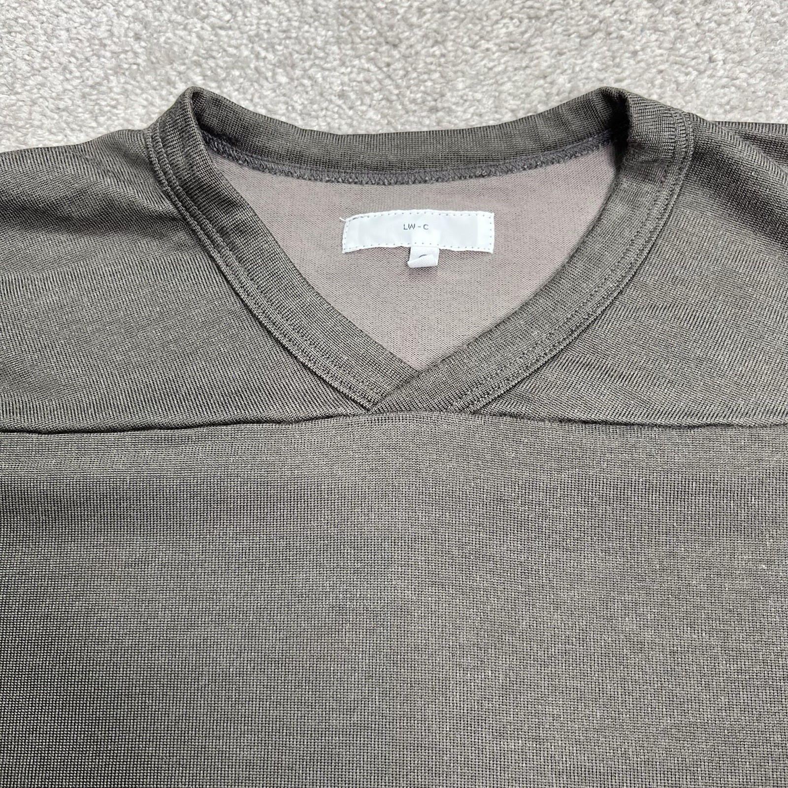 Lady White Co. LW-C Shirt Mens Size Medium 38 Gray V-Neck Cotton Rayon Blend gallery