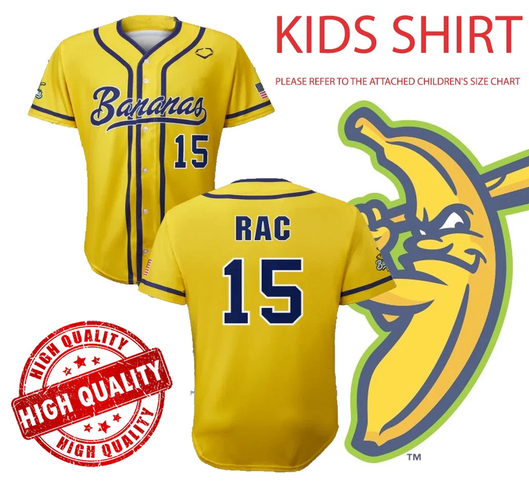 Rare Savannah Bananas RAC 15 Baseball Kid Shirt Kid Youth Jersey TD1690 gallery