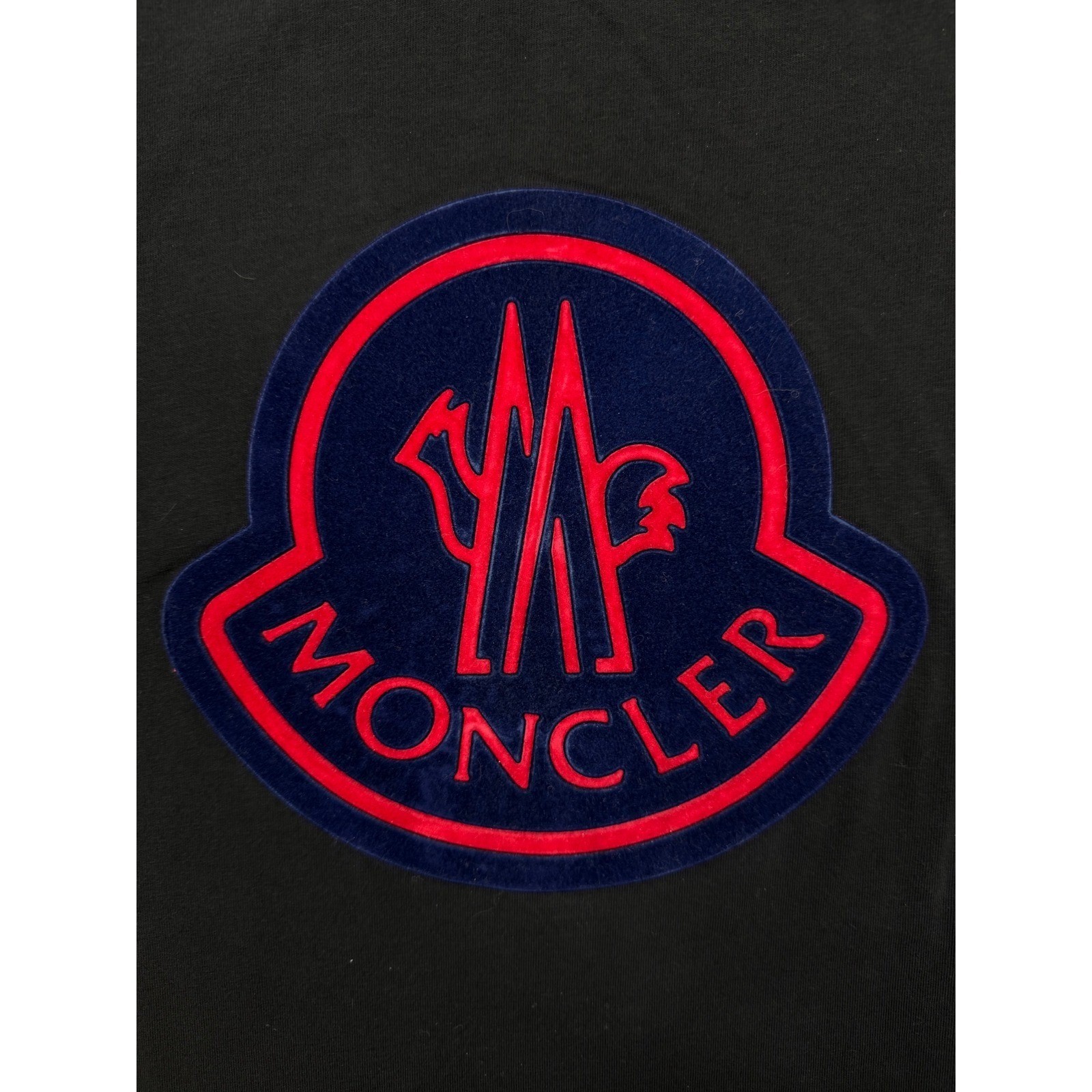 Moncler Mens Large Logo Patch T-Shirt Black Short Sleeve Crewneck Tee Size S gallery