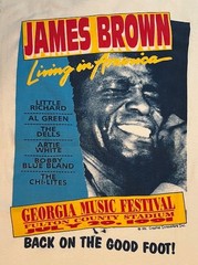 Vintage 1991 James Brown Living In America Tour Shirt Mens L White Short Sleeve