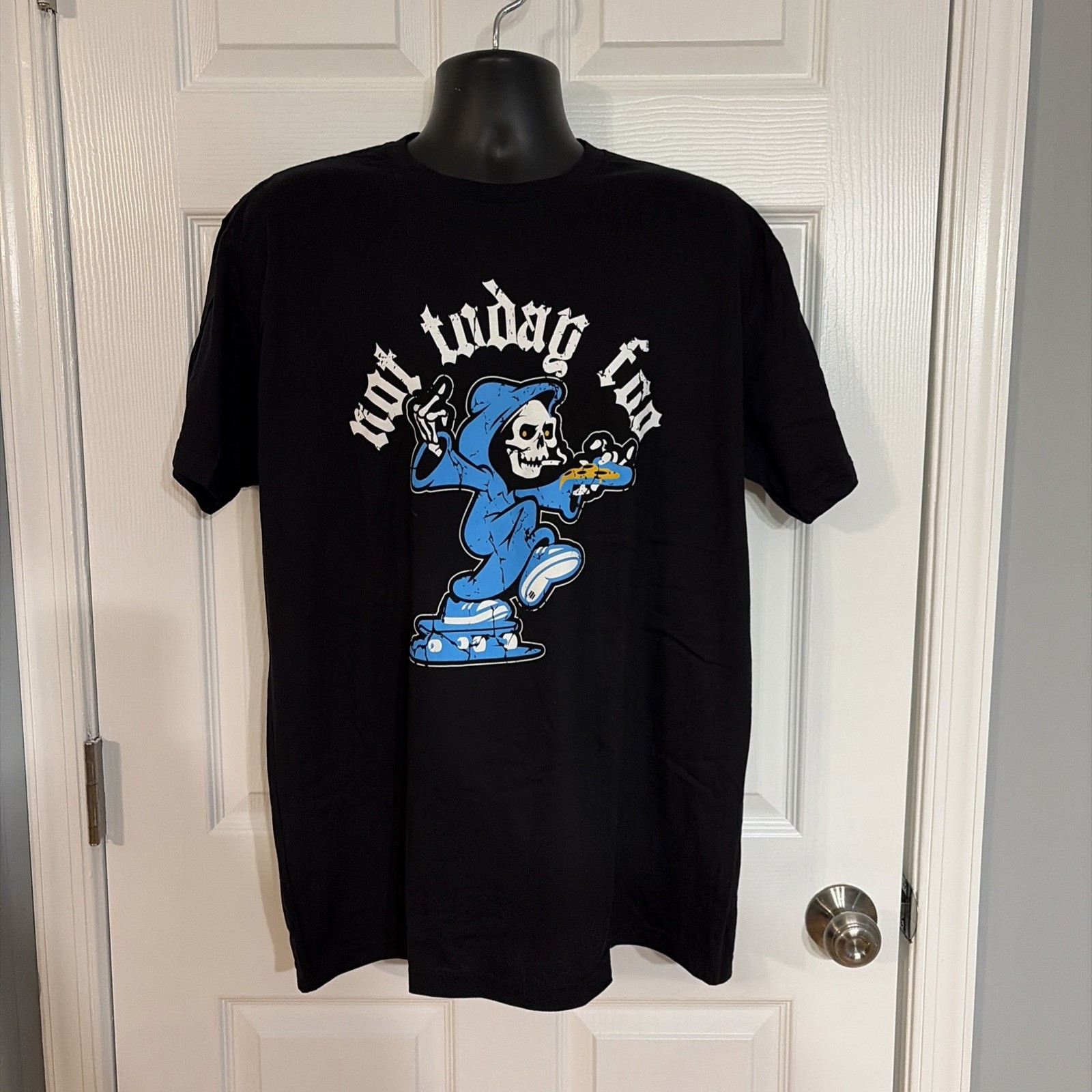 Watch III Apparel Grim Reaper LAPD Cops Graphic Tee Not Today Foo Pizza Black XL