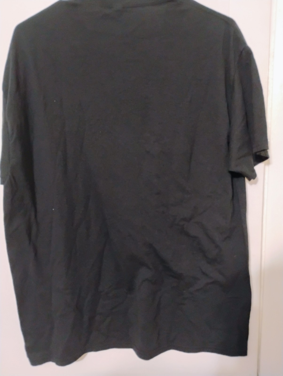 Large Men's Black T-shirt 50/50 Poly/Cotten Blend Short Sleeve Crew Neck Tee gallery