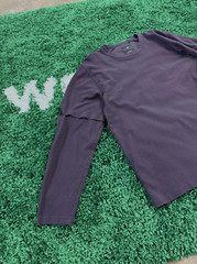 Y-3 Crepe Jersey Long Double Sleeve Tee Purple Large Y3