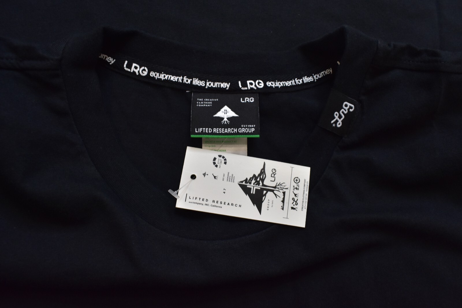 Lifted Research Group Mens LRG Rooting Deeply Black Knit Tee Shirt NWT 3XL gallery