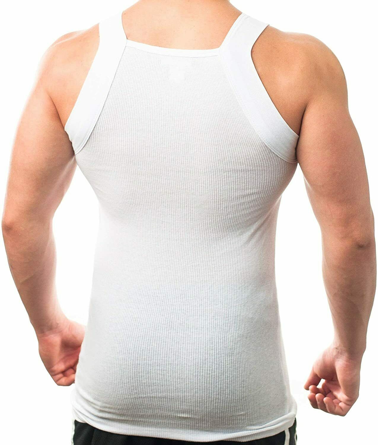 2-4 Packs Men's G-unit Style Cotton Tank Tops Square Cut Muscle Rib A-Shirts gallery