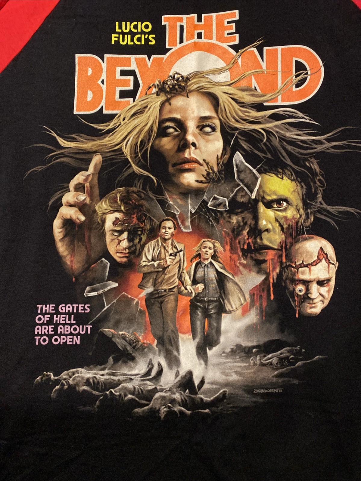Fright-Rags Lucio Fulci’s The Beyond Baseball Tee Shirt Raglan Large OOP Zombie gallery