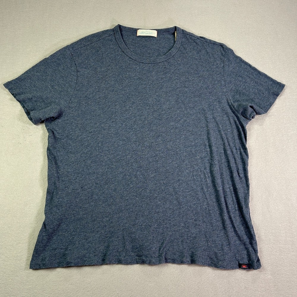 Faherty Men’s T-shirt Large L Blue Chambray Tees Short Sleeve Crew Cotton Modal