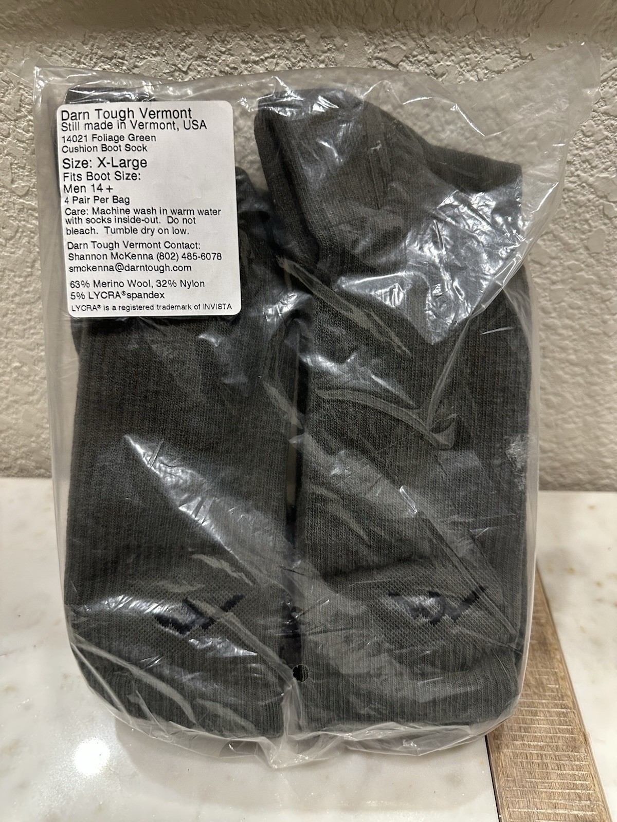 Darn Tough Vermont XL Boot Socks Military Green 4 Pack NEW gallery