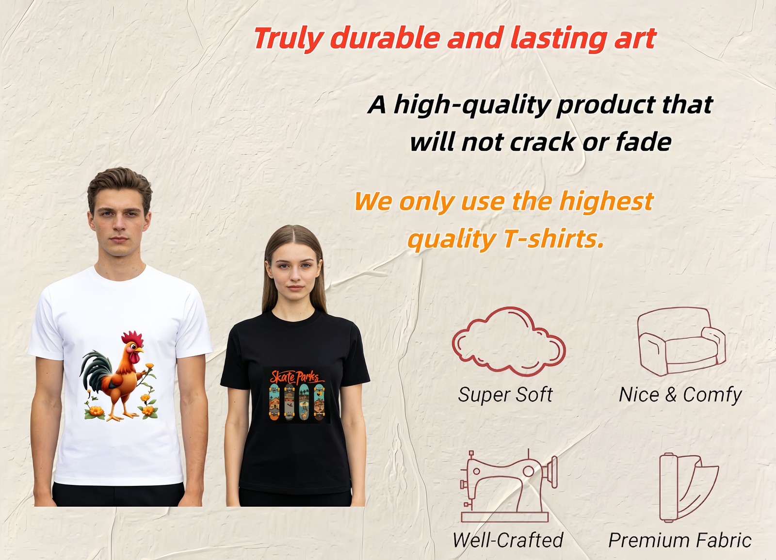 Customized text design, printed on personalized T-shirts.Design and print by you gallery