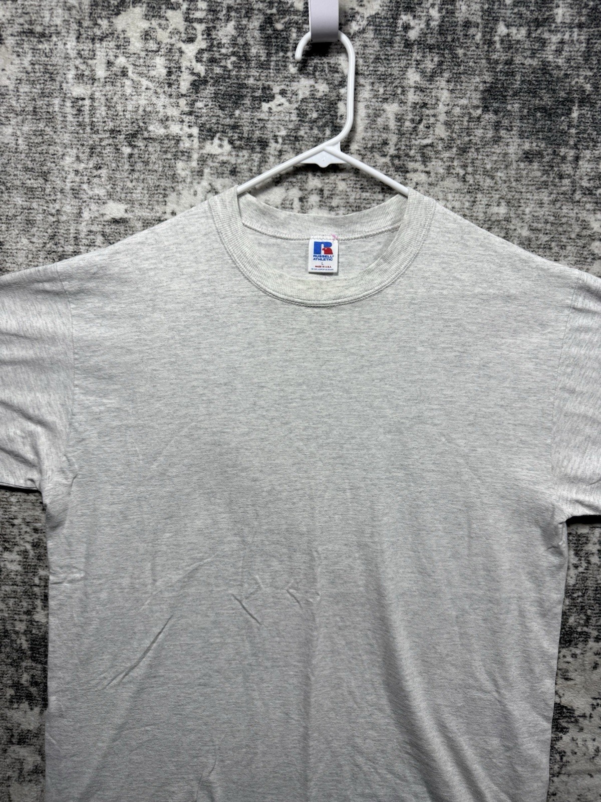 Vintage Russell Athletic Blank T Shirt Men’s Size Large Gray USA Made 90s gallery