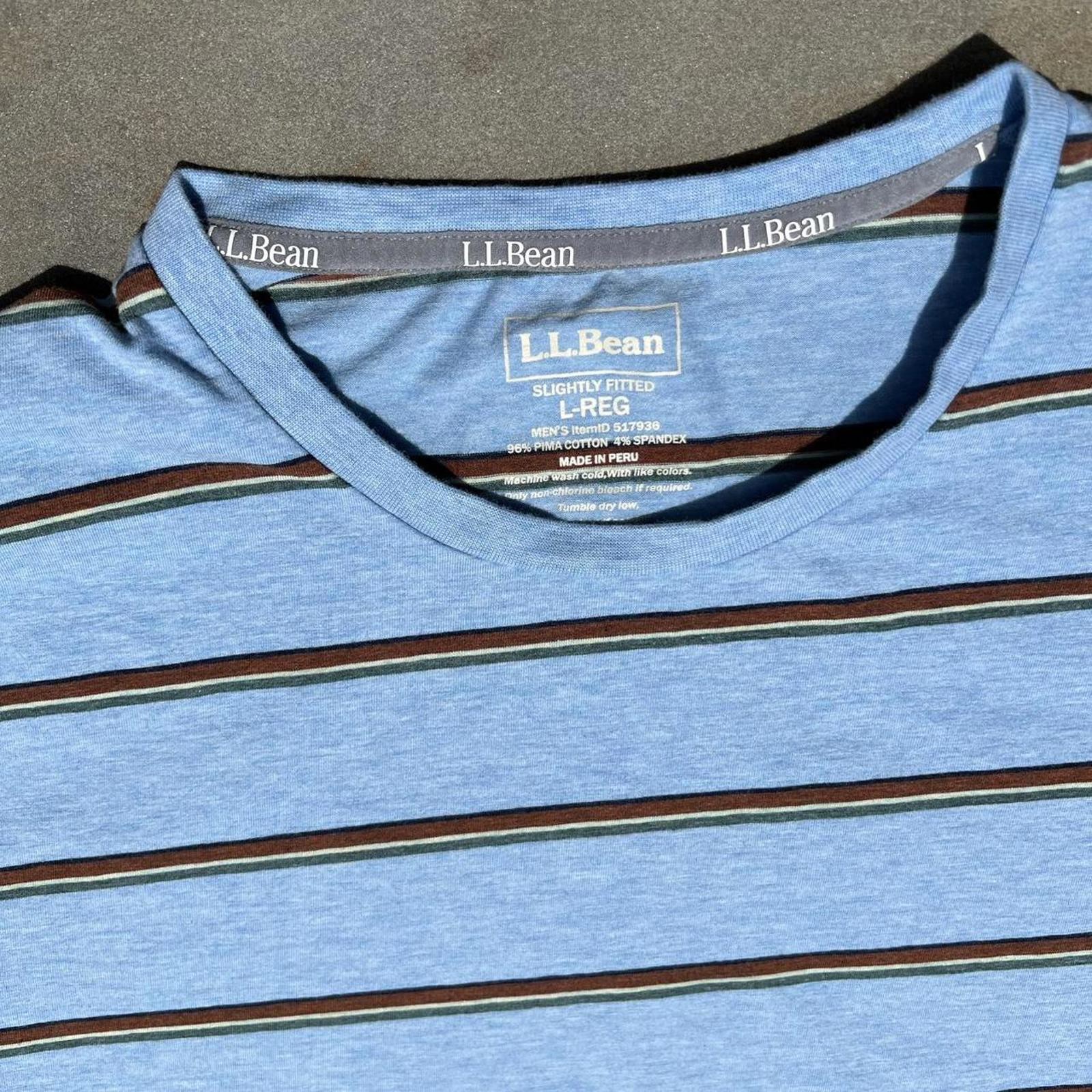 Light Blue Heather Varied Stripe Pima Cotton T-shirt gallery