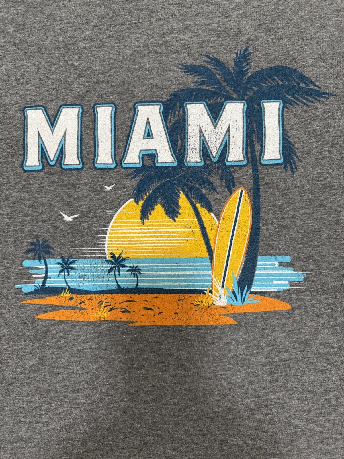 Gildan Soft Style Unisex Gray Graphic Miami T-Shirt Travel Souvenir 2XL gallery