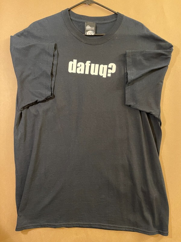 ThinkGeek Dafuq? Black Colored Shirt Size Extra Large