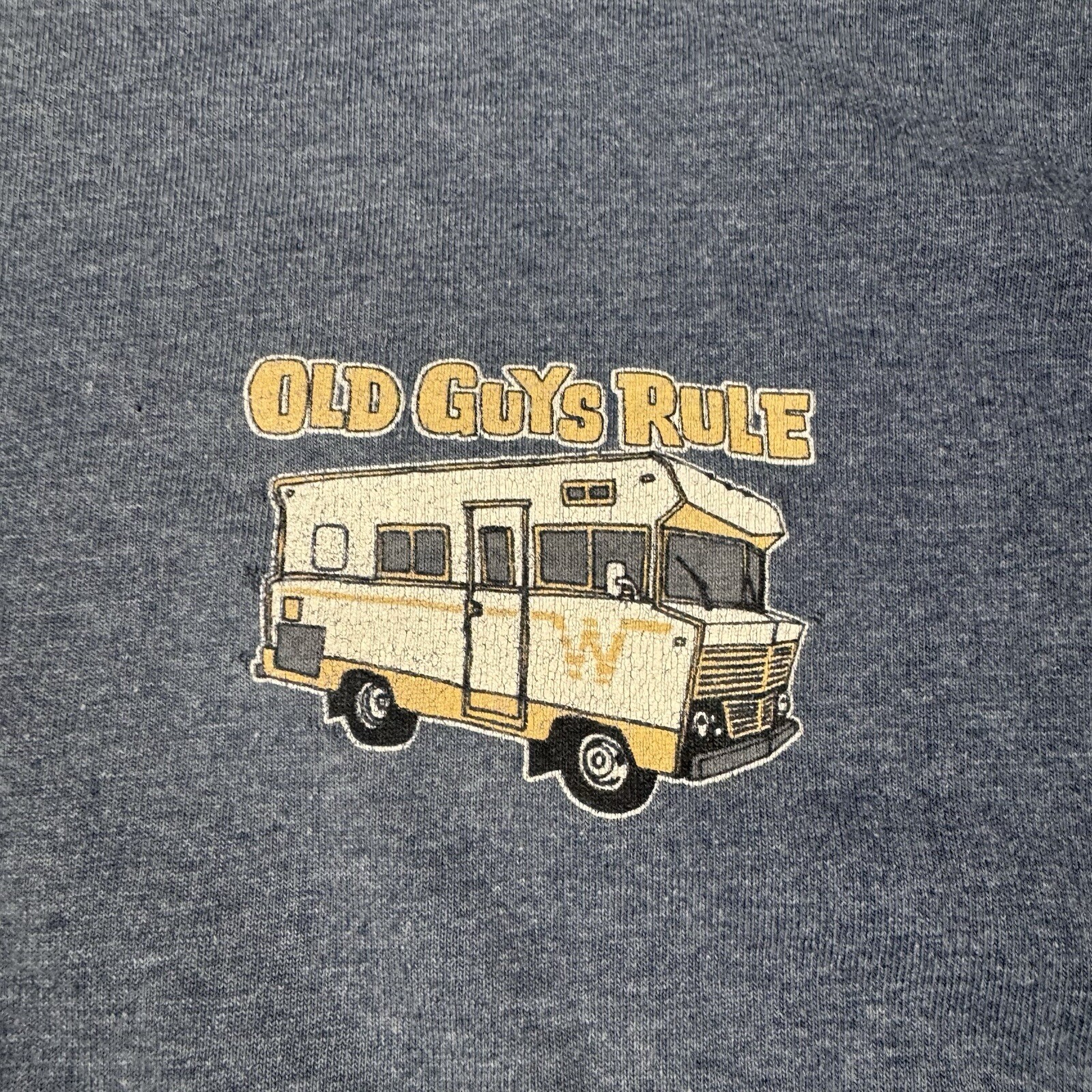 OLD GUYS RULE Shirt RV There Yet? Winnebago Fun Dad Distressed Travel Mens XL gallery