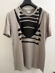 NWT Helmut Lang Men’s Gray Graphic Printed Crewneck T-Shirt Size XL 2008