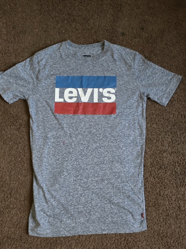 Levi’s Gray Logo Graphic Print Crew Neck Short Sleeve Cotton Jersey Tee M