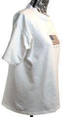 Galena Illinois Whitee Cottton Large Ladies T-Shirt with American Flag