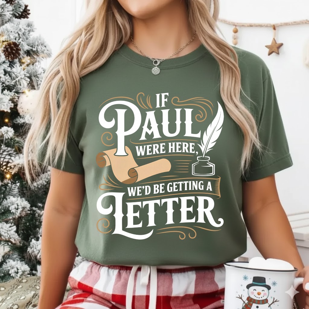 Mens If Paul was Here We’d Get a Letter Funny Christian Performance T-Shirt