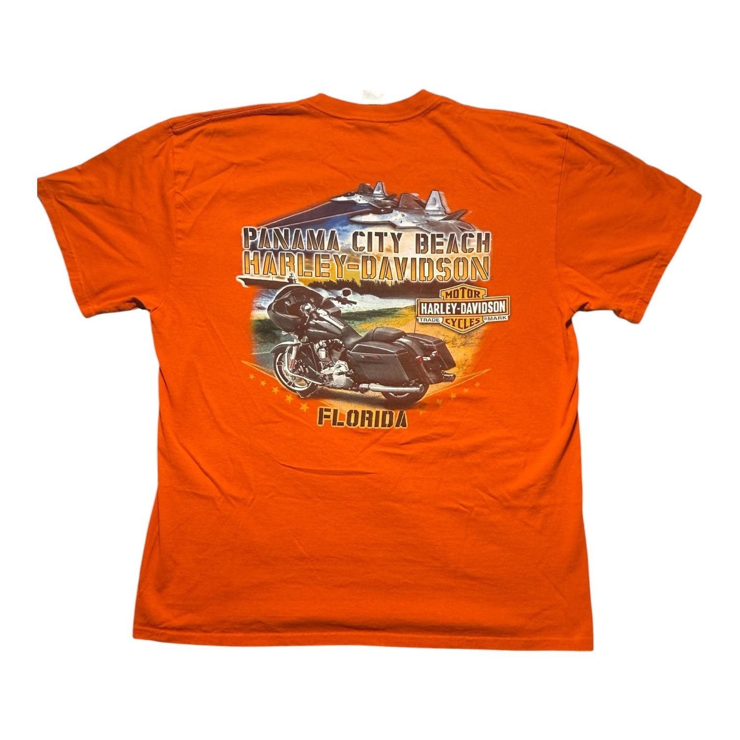 Harley-Davidson Panama City Beach FL Jet Graphic T-Shirt Orange XL gallery