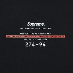 Supreme Standard Tee ‘Black’ Size XL SS24 Brand New Authentic Ships Fast