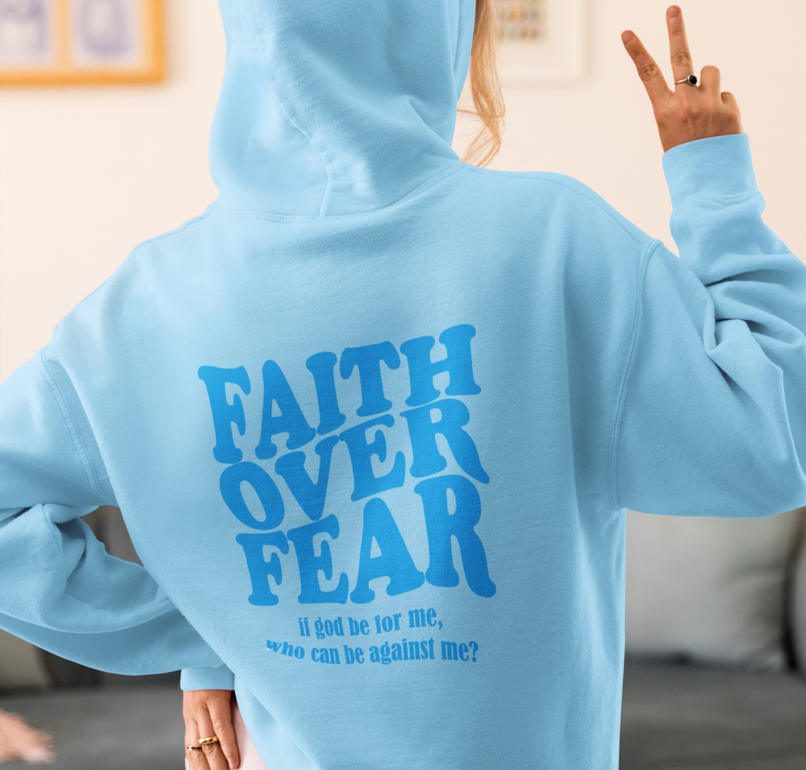 Faith Over Fear Christian Hoodie, Jesus Hoodie, Unisex Pullover, Sweatshirt gallery