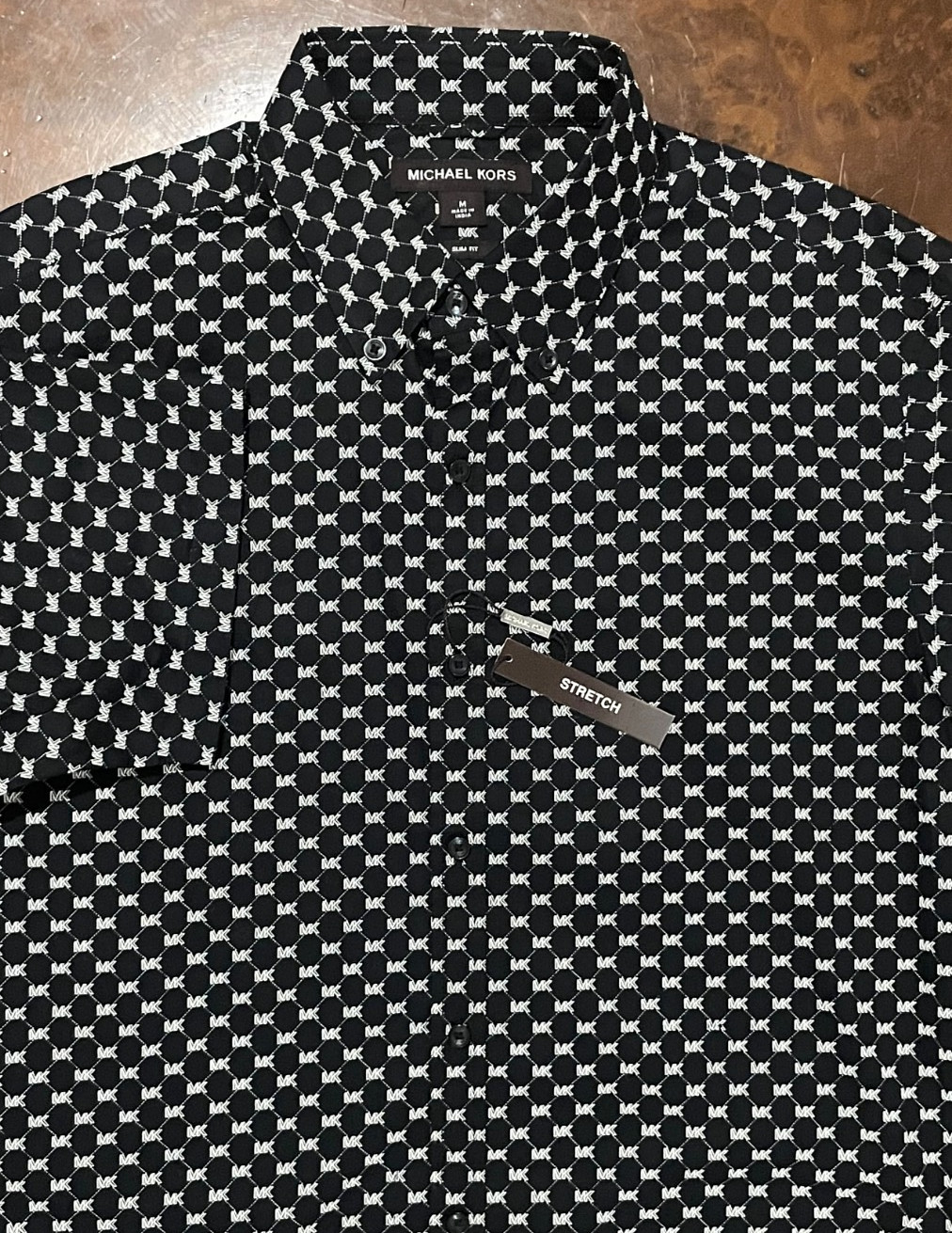New Men Michael Kors Button Down Cotton Shirt MSRP $98 (CF3400I9Y6) Size Medium