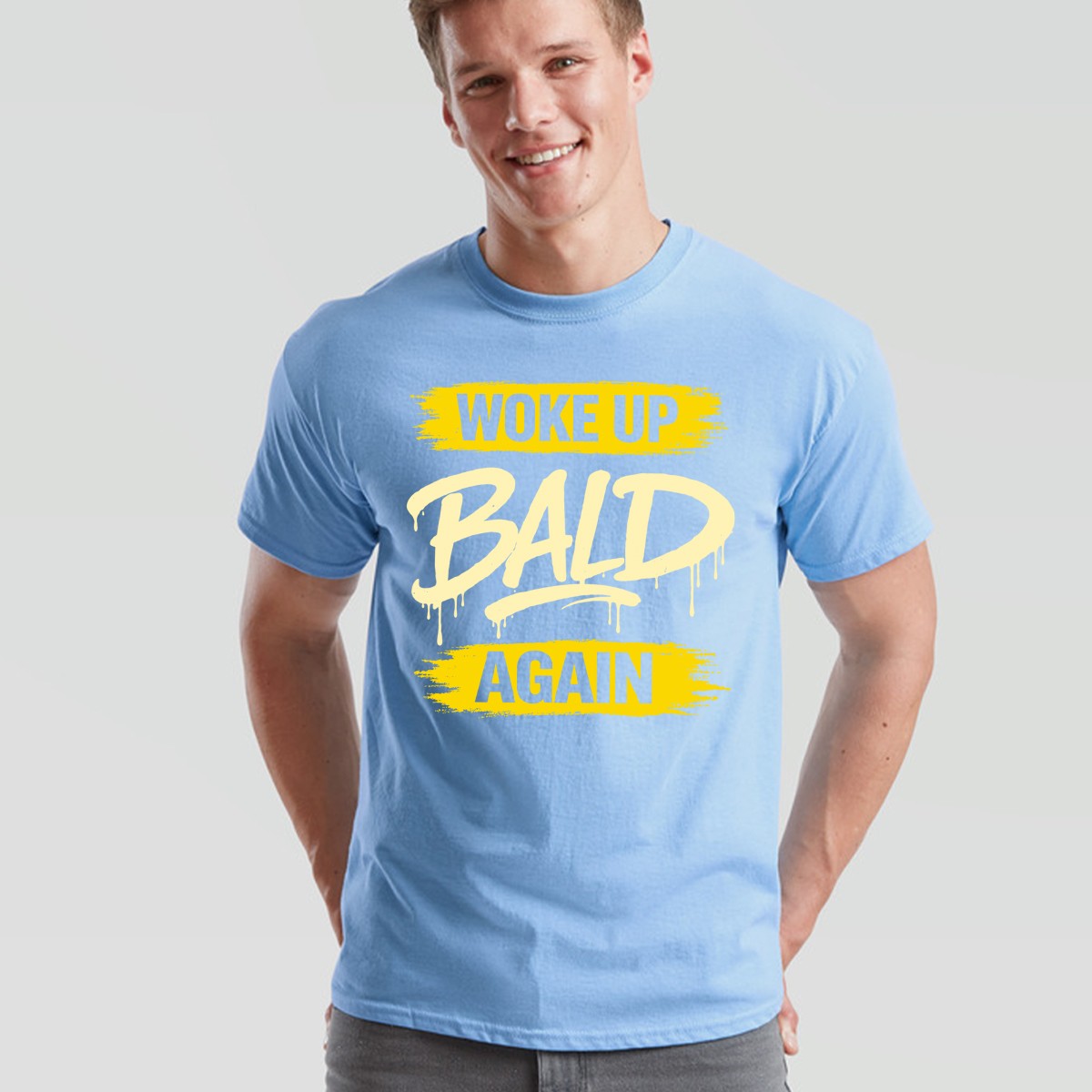 Woke Up Mens T Shirt Bald Again Father's Day Bald Guy Men's Graphic Tee gallery