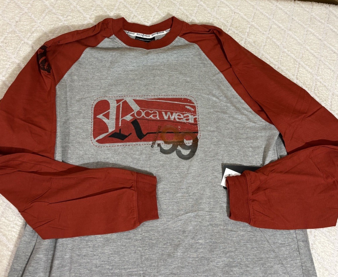 NEW Vintage Rocawear 99 Graphic Long Sleeve Shirt Gray/Orange Men’s Size L gallery