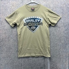 Harley Davidson Shirt Men Small Beige Blue Motorcycle Crewneck Biker 2018 NEW