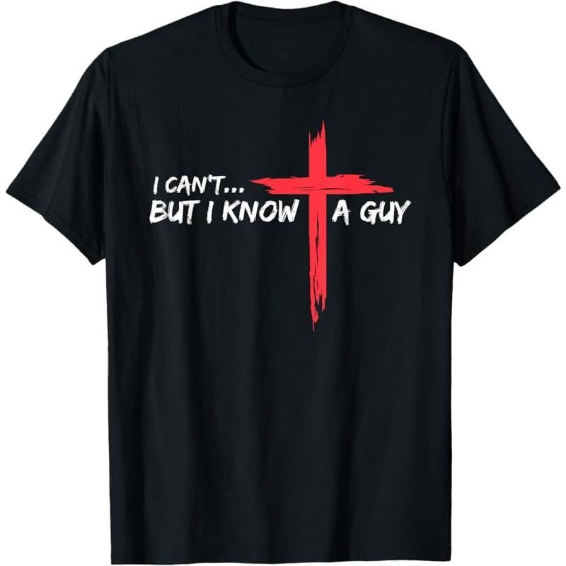 I Cant But I Know A Guy Jesus Cross Funny Christian Golf T-Shirt gallery