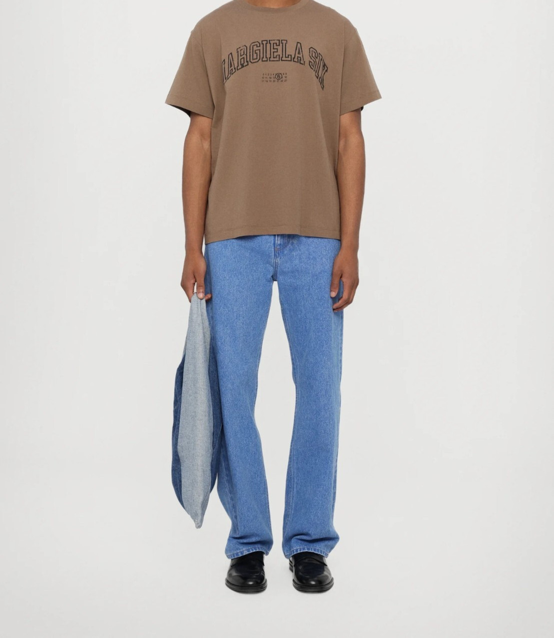 NW maison margiela MM6 T-shirt printed logo light brown SH0GC0046S24312 regular gallery